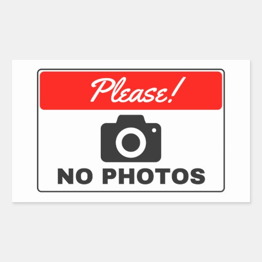 Geen foto's aub Sticker (Voorkant)