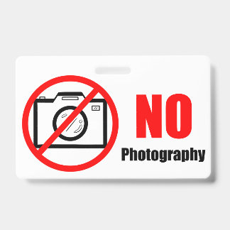 Geen foto's! badge