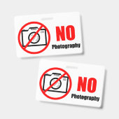 Geen foto's! badge (Voor- en achterkant)