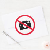 Geen foto's camera verboden teken symboolpictogram ronde sticker (Envelop)