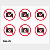 Geen foto's camera verboden teken symboolpictogram ronde sticker (Vel)