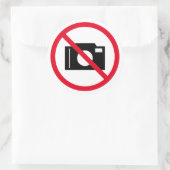 Geen foto's camera verboden teken symboolpictogram ronde sticker (Tas)