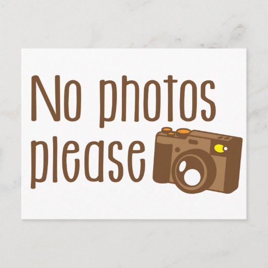 Geen foto's met camera briefkaart (Voorkant)
