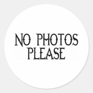 GEEN FOTO'S RONDE STICKER