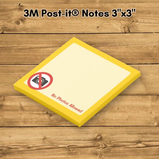 Geen foto's toegestaan post-it® notes