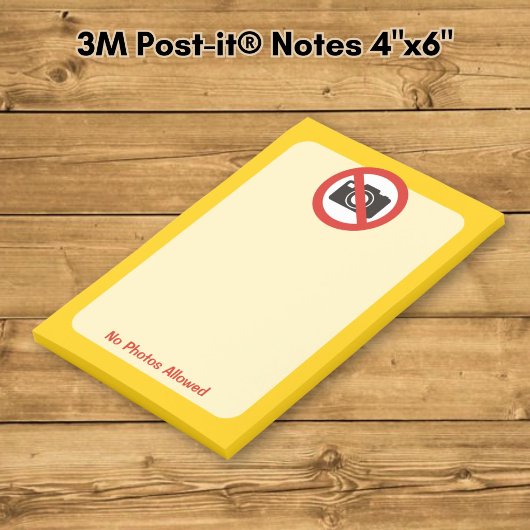 Geen foto's toegestaan post-it® notes