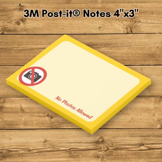 Geen foto's toegestaan post-it® notes