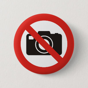 Geen foto's toegestaan ronde button 5,7 cm