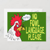 Geen Fowl-taal Briefkaart (Voorkant / Achterkant)