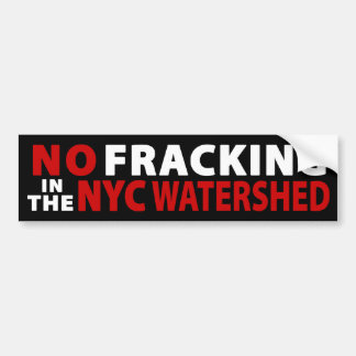 Geen fracking NYC Waterloods Bumpersticker (zwart)