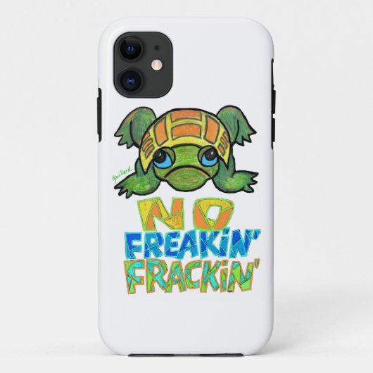 Geen Fracking Turtle IPhone Case (Achterkant)