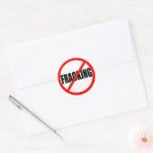 "GEEN FRACTIE" RONDE STICKER (Envelop)