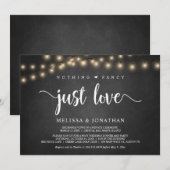 Geen franje, gewoon liefde, String Lights Trouwen  Kaart (Voorkant / Achterkant)