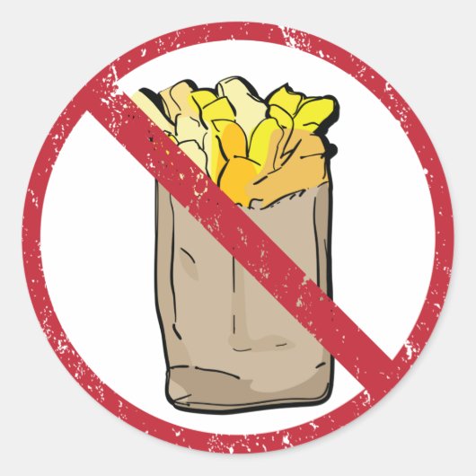 Geen frarijteken ronde sticker (Voorkant)