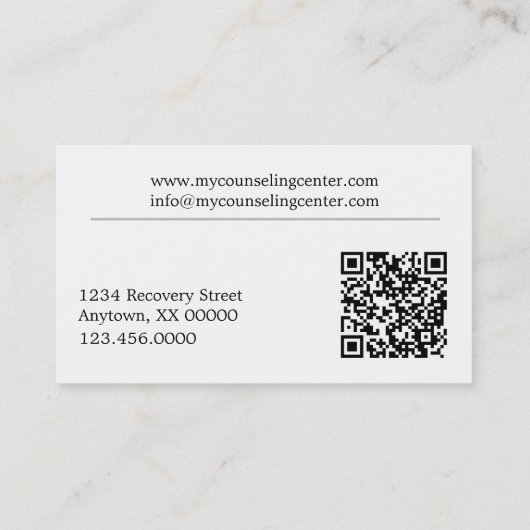 Geen fratsen Minimalistische geestelijke gezondhei Visitekaartje (Achterkant)