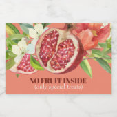 Geen fruit binnen alleen speciale traktaties grana voedselcontainer etiket (Enkel label)