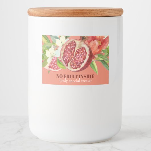 Geen fruit binnen alleen speciale traktaties grana voedselcontainer etiket (Voorkant)