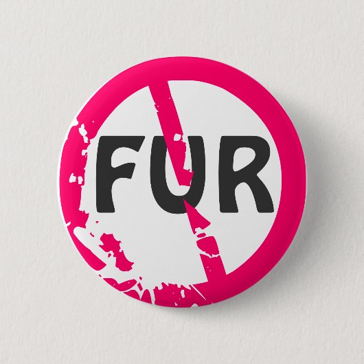 GEEN FUR! RONDE BUTTON 5,7 CM (Voorkant)