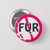 GEEN FUR! RONDE BUTTON 5,7 CM (Voorkant /achterkant)