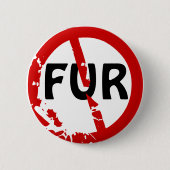 GEEN FUR! RONDE BUTTON 5,7 CM (Voorkant)