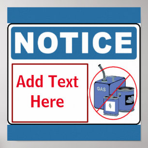 Geen GA of Ontvlambaar op Voorruimten, voeg tekst Poster