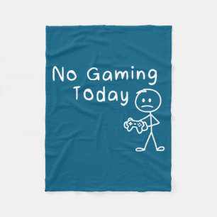 Geen gamen vandaag Funny Gamer Verdrietige Stickma Fleece Deken
