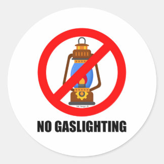 Geen gasverlichting ronde sticker