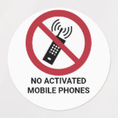 Geen geactiveerde mobiele telefoons, verbodsbord labels (Design 2)