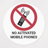 Geen geactiveerde mobiele telefoons, verbodsbord labels (Design 1)