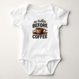 Geen Gebabbel Voor Koffie – Grappige Retro Koffiel Romper