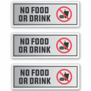 Geen gebarentaal van 3 voor voedsel of Drink toege Sticker