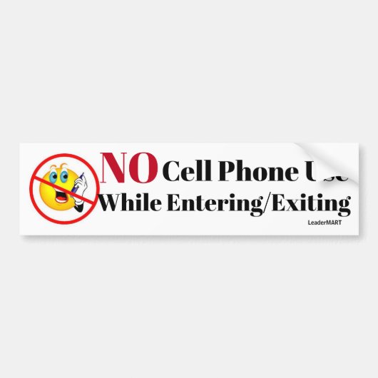 Geen gebruik van de mobiele telefoon tijdens het i bumpersticker (Voorkant)