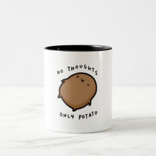 Geen gedachten, alleen Aardappel Tweekleurige Koffiemok