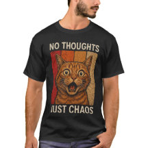 Geen Gedachten Alleen Chaos Oranje Kat Meme Design