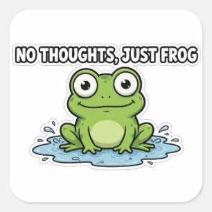 Geen Gedachten Alleen Kikker Grappige Meme Sticker