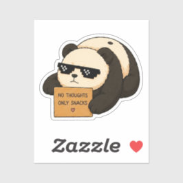 Geen Gedachten Alleen Snacks Panda Sticker