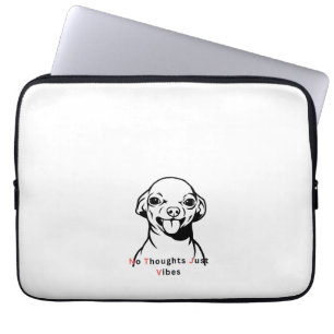 Geen Gedachten Alleen Vibes Grappige Hond Meme Des Laptop Sleeve