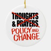 Geen gedachten en gebeden maar beleidsverandering keramisch ornament (Achterkant)