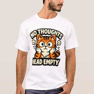 Geen Gedachten Lege Kat Hoofd T-shirt