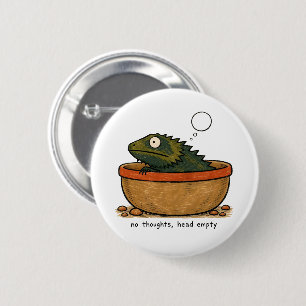 Geen Gedachten Lege Kop Baardagaam Kunst Ronde Button 5,7 Cm