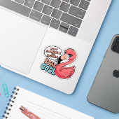 Geen gedoe met problemen, blijf cool Puns Sticker (Laptop met iPhone)