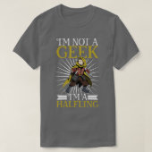 Geen geek D20 Rollenspel Karakter Halfling T-shirt (Design voorkant)