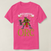 Geen geek D20 Rollenspel Karakter Orc T-shirt (Design voorkant)