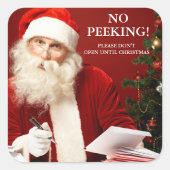 Geen gegadigden voor kerstcadeautjes vierkante sticker (Voorkant)