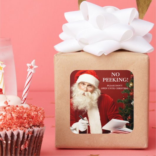 Geen gegadigden voor kerstcadeautjes vierkante sticker (Feest)