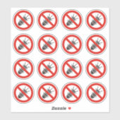 Geen gegolfd teken sticker (Vel)