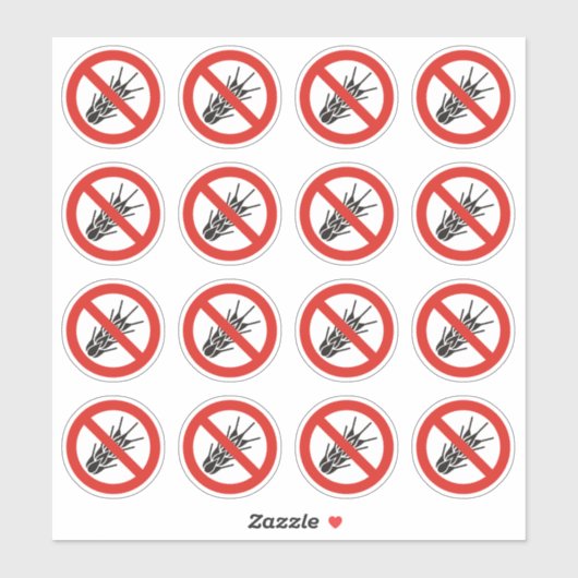 Geen gegolfd teken sticker (Vel)