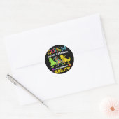 Geen gehandicaptenautisme Dinosaur Ronde Sticker (Envelop)