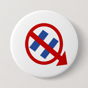GEEN GEHILLEERDE VERKIEZINGSSYMBOL RONDE BUTTON 7,6 CM