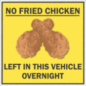 Geen gehuwde kip links in voertuig overnight Funny Sticker (Voorkant)